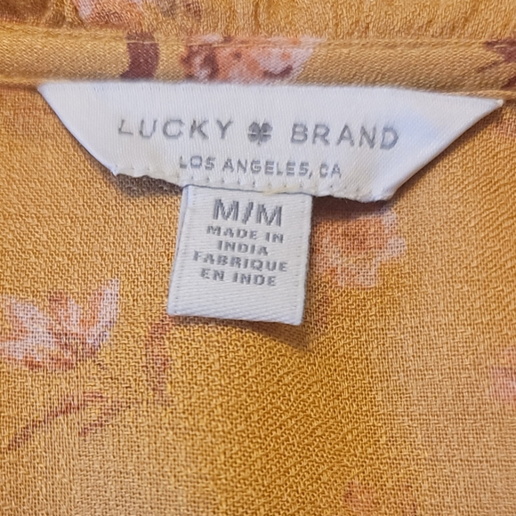 Lucky Brand NWOT Floral Faux Wrap Blouse Medium - Picture 4 of 7